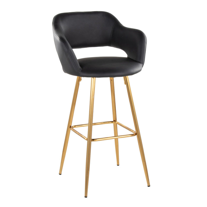 Margarite - 30" Fixed-Height Barstool - Gold Metal (Set of 2)