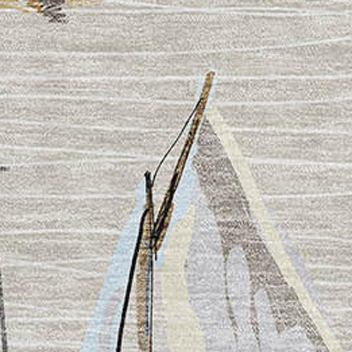 8' X 10' Nautical Washable Area Rug With UV Protection - Ivory And Black