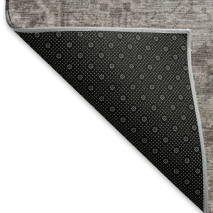 10' X 14' Oriental Washable Area Rug With UV Protection (691950) - Coffee / Silver