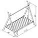 Pink Fultonville metal twin tent bed with a 7-inch mattress and tent-style canopy, perfect for a child's bedroom.
