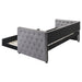 CoasterEssence Mockern upholstered twin daybed with trundle in grey fabric, showcasing a stylish and functional furniture piece.