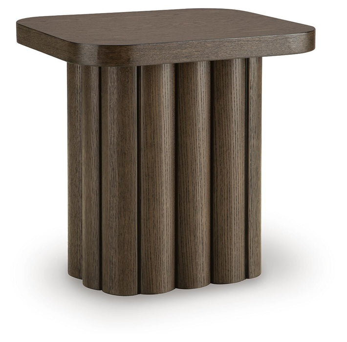 Signature Design by Ashley Darimore rectangular cocktail table with a sleek wood finish and modern design.