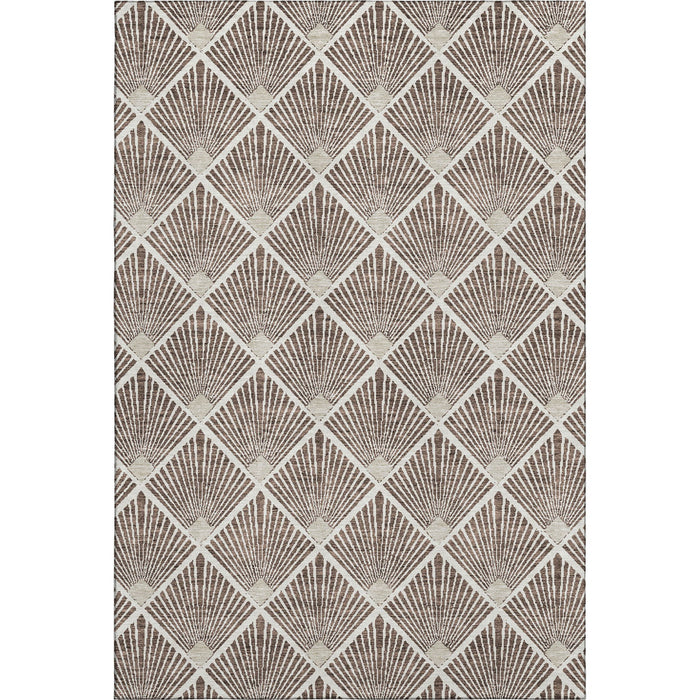 10' X 14' Abstract Geometric Washable Area Rug With UV Protection (672671) - Brown / Beige