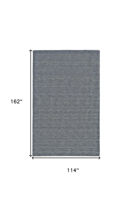 10' x 13' Wool Hand Woven Area Rug - Blue And Gray