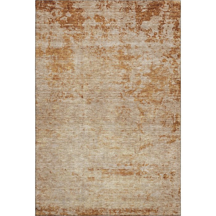 10' X 14' Abstract Washable Area Rug With UV Protection (688003) - Copper / Beige