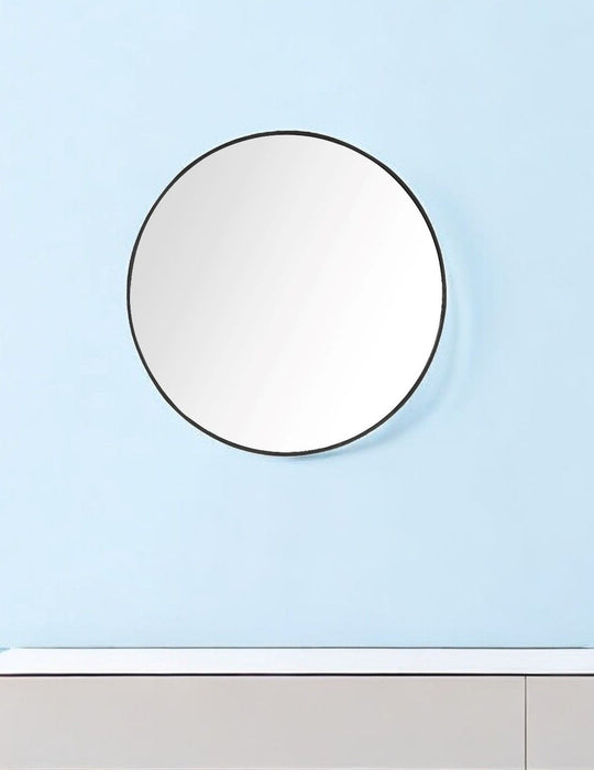 32" Round Framed Accent Mirror - Black