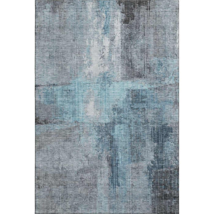 10' X 14' Abstract Washable Area Rug With UV Protection (700433) - Blue / Gray