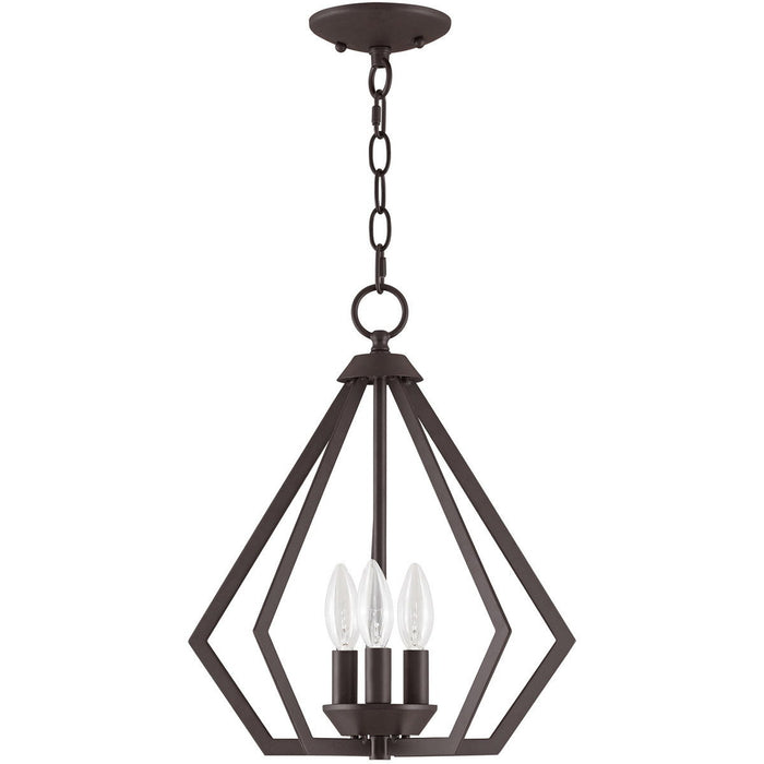 16" Three-Light Dimmable Chandelier With Shades - Bronze