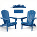 Giga navy blue folding Adirondack lounge chair with embossed grain, ideal for patio, backyard, deck, or poolside relaxation.