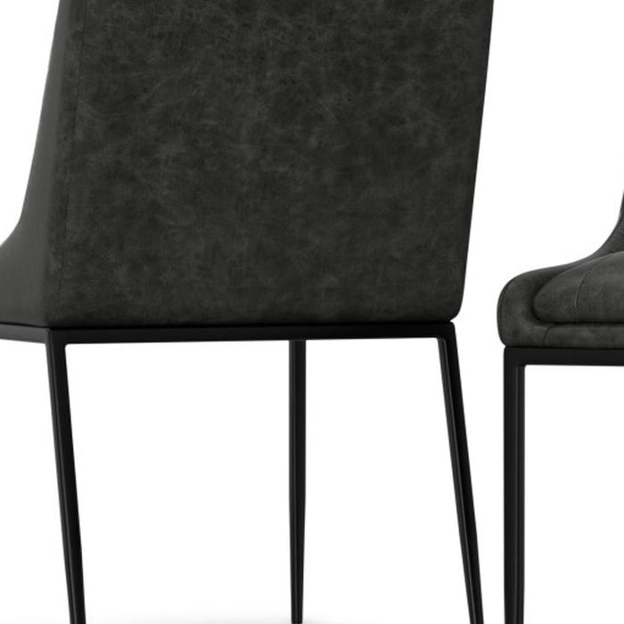 Wood Dining Parsons Chairs (Set of 2) - Gray / Black