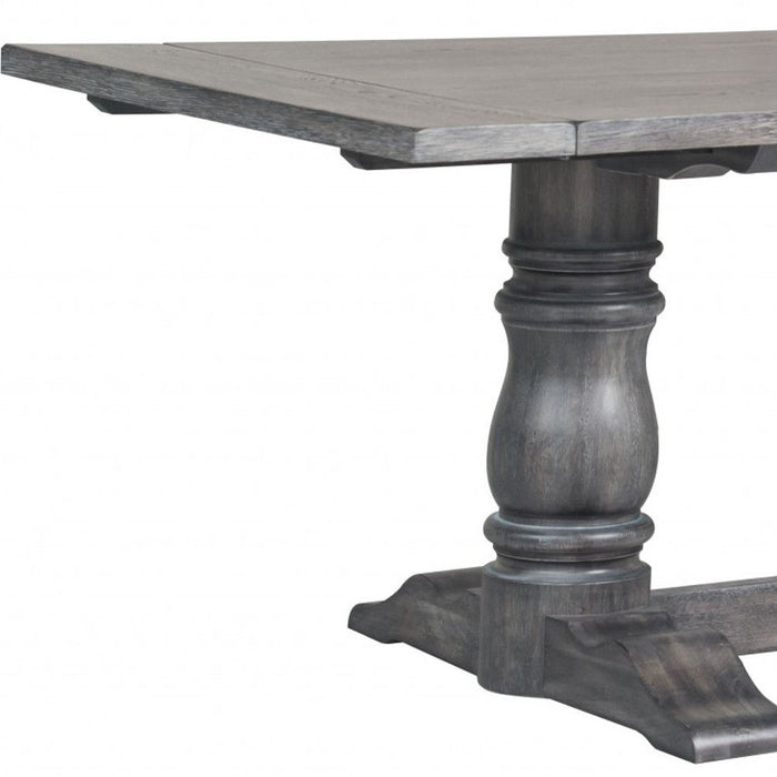 88" Solid Wood Trestle Base Dining Table - Gray