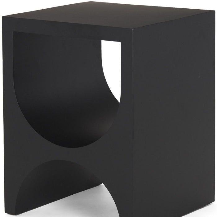 Iron Square Sled End Table - Black