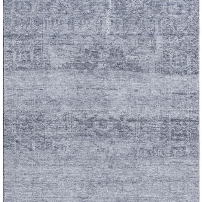 10' X 14' Oriental Washable Area Rug With UV Protection (695954) - Denim Blue / Sky Blue