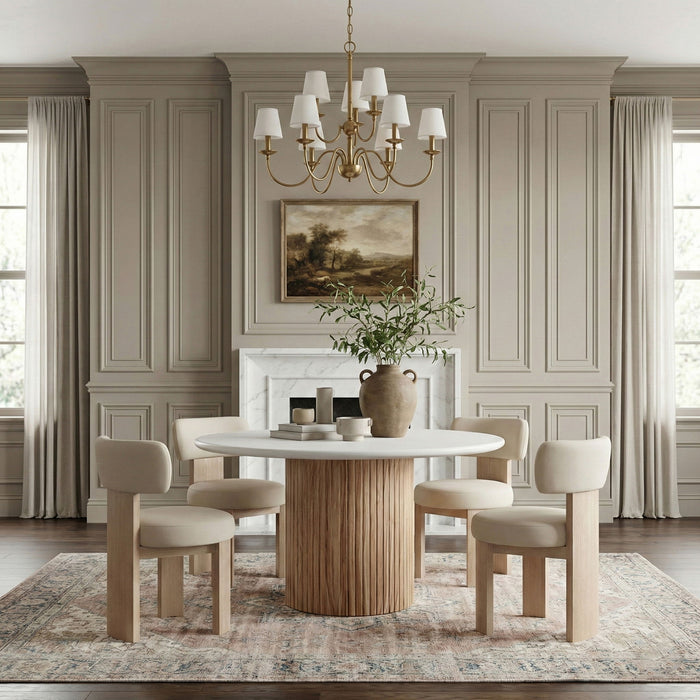 Atelier - Vegan Leather Upholstered Dining Chair (Set of 2) - Taupe / Painted Natural