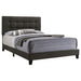 Mapes upholstered Eastern King panel bed in charcoal with tufted headboard and wooden frame, modern furniture by CoasterEveryday.