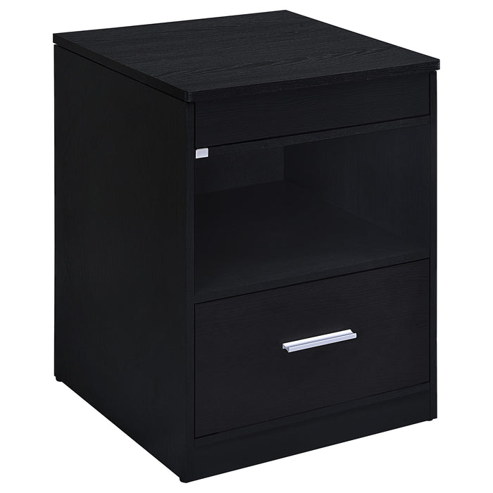 Fabre 1-drawer Extendable Top Nightstand Bedside Table Black Ash