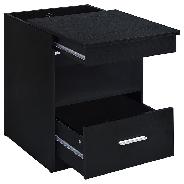 Fabre 1-drawer Extendable Top Nightstand Bedside Table Black Ash