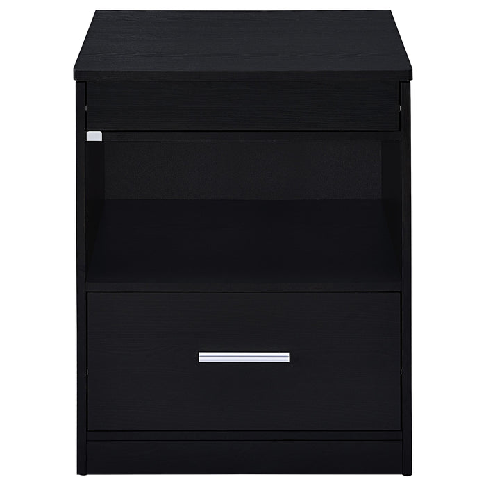 Fabre 1-drawer Extendable Top Nightstand Bedside Table Black Ash