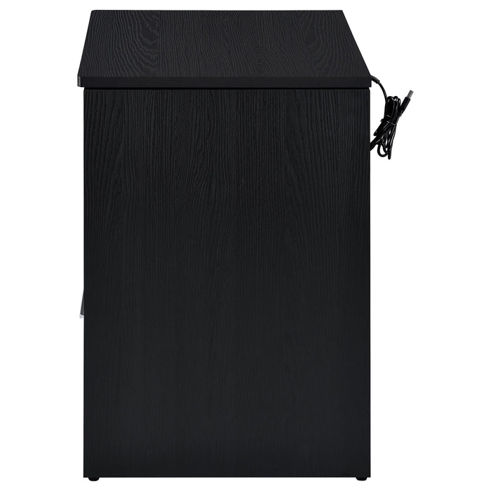 Fabre 1-drawer Extendable Top Nightstand Bedside Table Black Ash