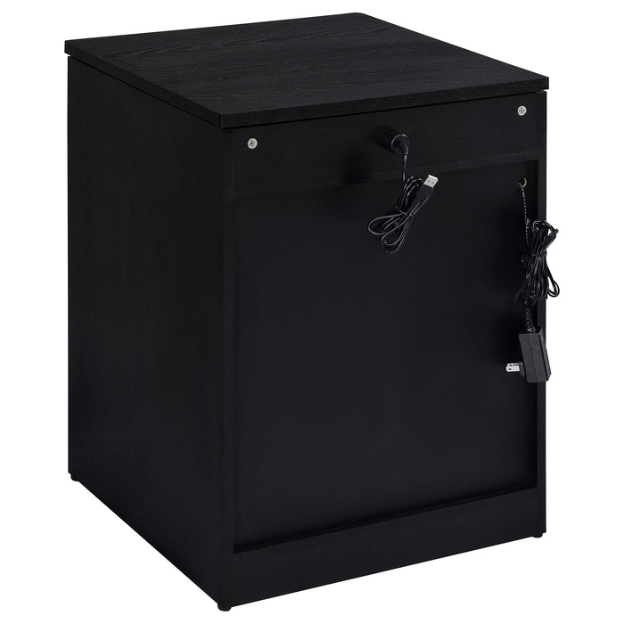 Fabre 1-drawer Extendable Top Nightstand Bedside Table Black Ash