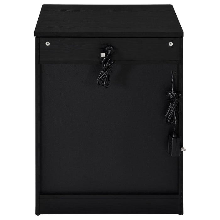 Fabre 1-drawer Extendable Top Nightstand Bedside Table Black Ash