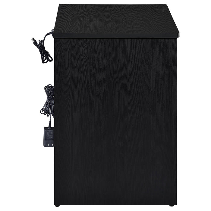 Fabre 1-drawer Extendable Top Nightstand Bedside Table Black Ash