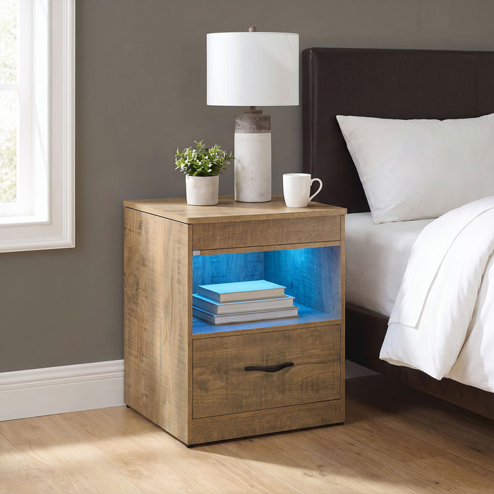 Fabre 1-drawer Extendable Top Nightstand Bedside Table Mango