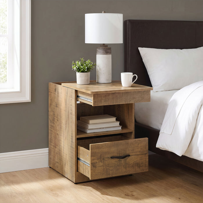 Fabre 1-drawer Extendable Top Nightstand Bedside Table Mango