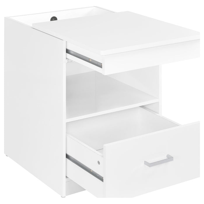 Fabre 1-drawer Extendable Top Nightstand Bedside Table White High Gloss