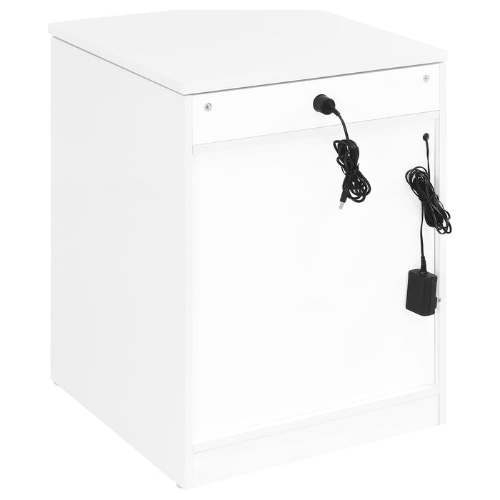 Fabre 1-drawer Extendable Top Nightstand Bedside Table White High Gloss