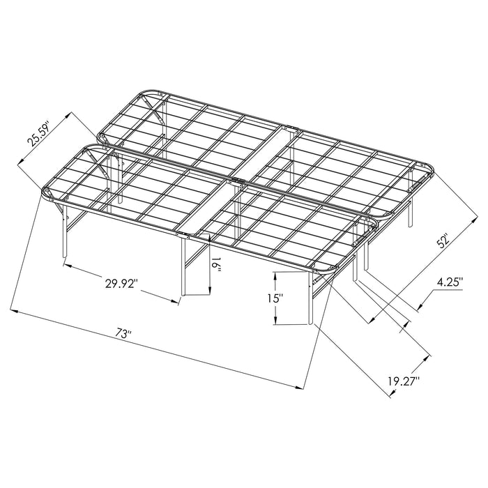 Mabel Metal Full Mattress Support Platform Bed Black