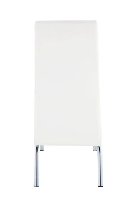 Upholstered Faux Leather Dining Side Chair (Set of 2) - White / Silver