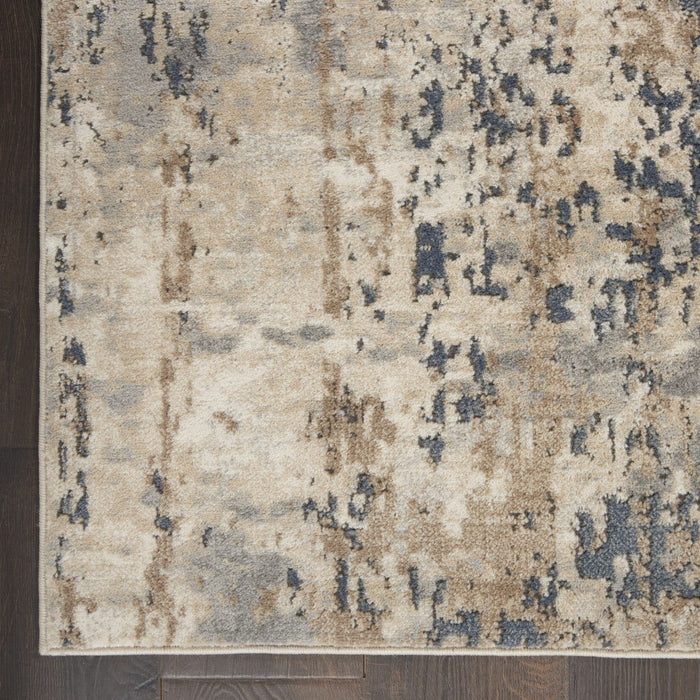 10' x 14' Abstract Power Loom Area Rug - Beige