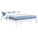 California King universal platform bed in white by CoasterEveryday, showcasing a sleek, modern furniture design with a sturdy frame.