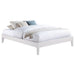 White Hounslow Queen Universal Platform Bed by CoasterEveryday, showcasing a sturdy wooden frame with a clean, modern design.