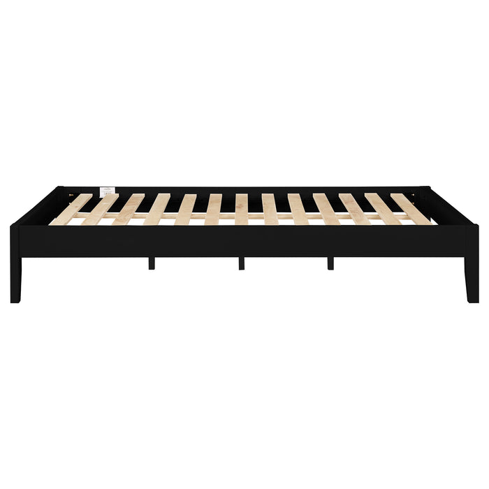 Black CoasterEveryday Hounslow Queen Universal Platform Bed with sleek modern frame and clean design, perfect for contemporary bedrooms.