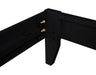 Black Hounslow Queen Universal Platform Bed by CoasterEveryday, showcasing its sleek frame and modern furniture design.