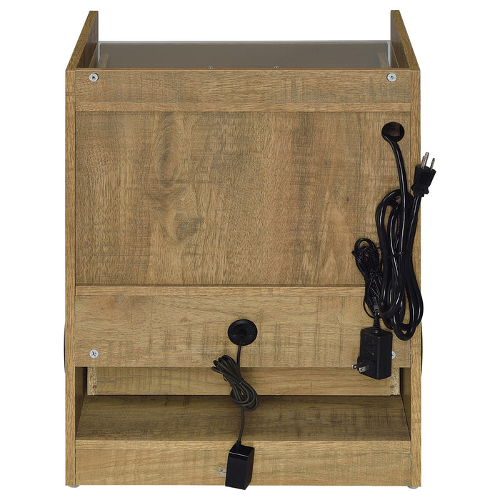 Furda 2-drawer LED Nightstand Bedside Table with Speaker Mango