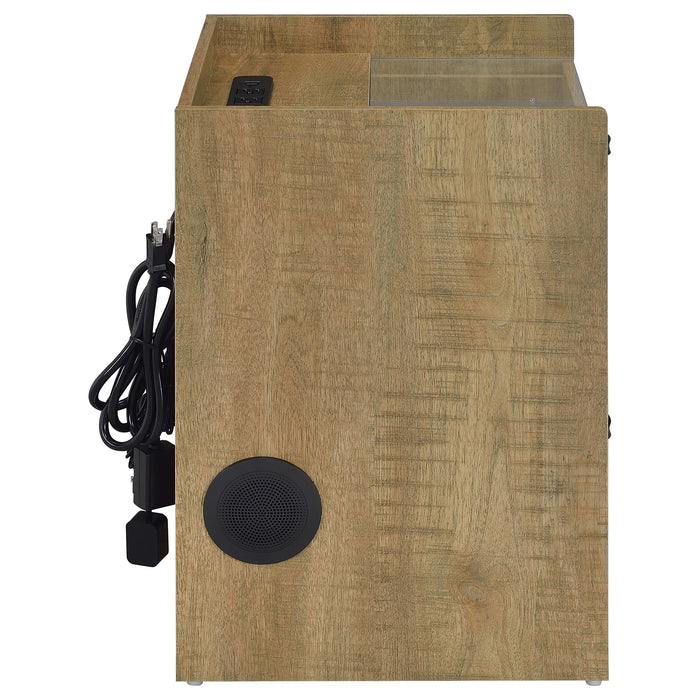 Furda 2-drawer LED Nightstand Bedside Table with Speaker Mango