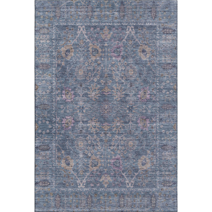 10' X 14' Oriental Washable Area Rug With UV Protection (684430) - Blue / Brown