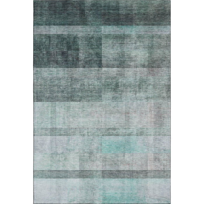 10' X 14' Abstract Washable Area Rug With UV Protection (649660) - Teal / Ivory