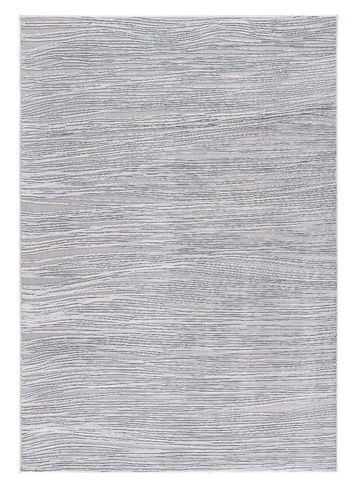 7' x 9' Striped Power Loom Area Rug - Gray And Ivory