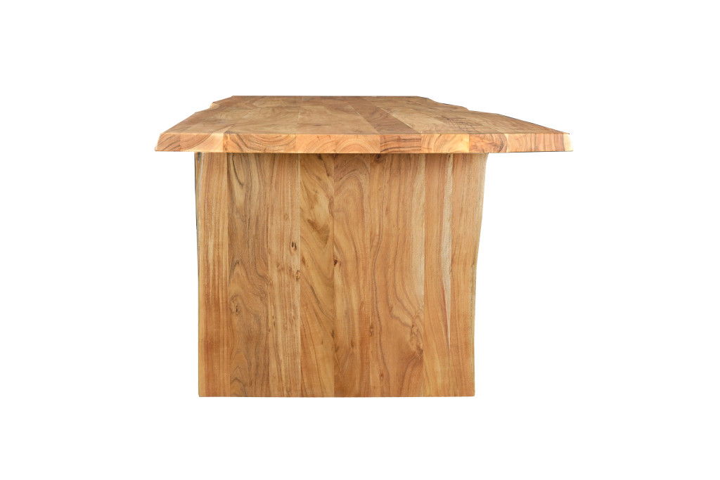 108" Solid Wood Live Edge Sled Base Dining Table - Natural