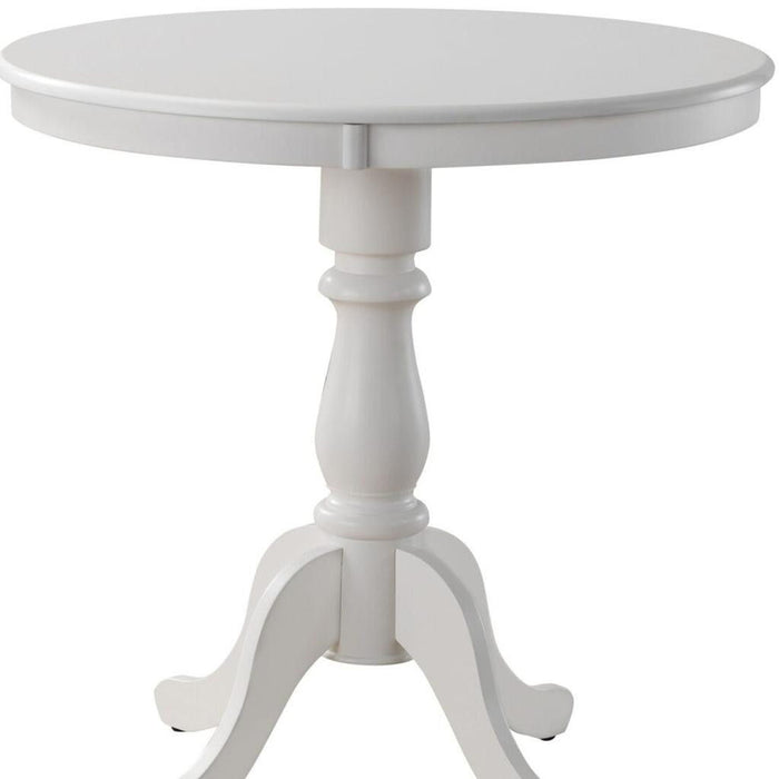 Solid Wood Rounded Bar Table - White