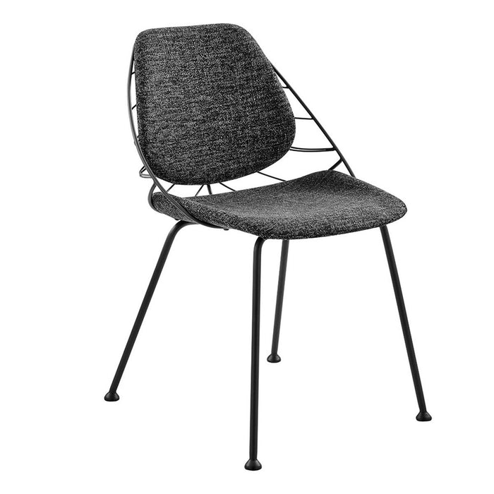 Upholstered Fabric Dining Chairs (Set of 2) - Black