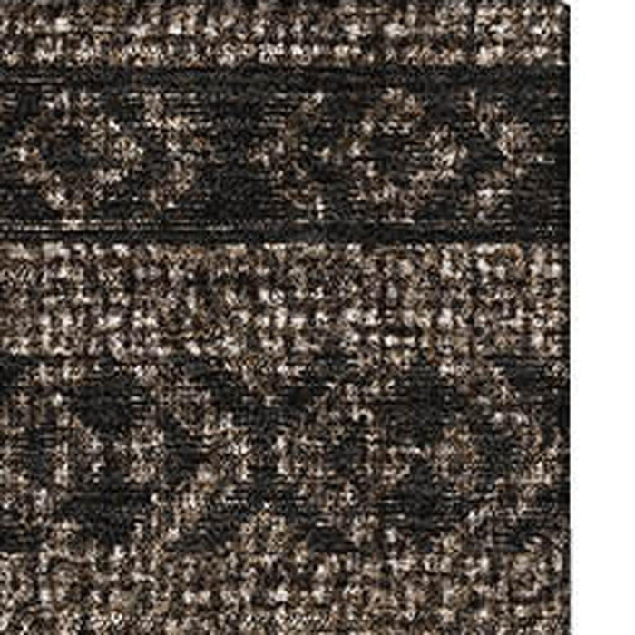 8' X 10' Southwestern Washable Area Rug With UV Protection - Chocolate And Gray