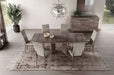 Gray and purple Elm Viola side chair by ESF with a modern design and wooden legs, perfect for dining or extra seating.