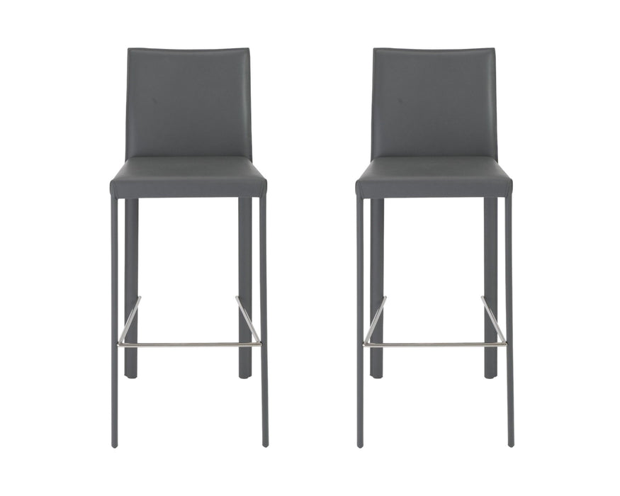 Steel Low Back Bar Height Bar Chairs (Set of 2) - Gray