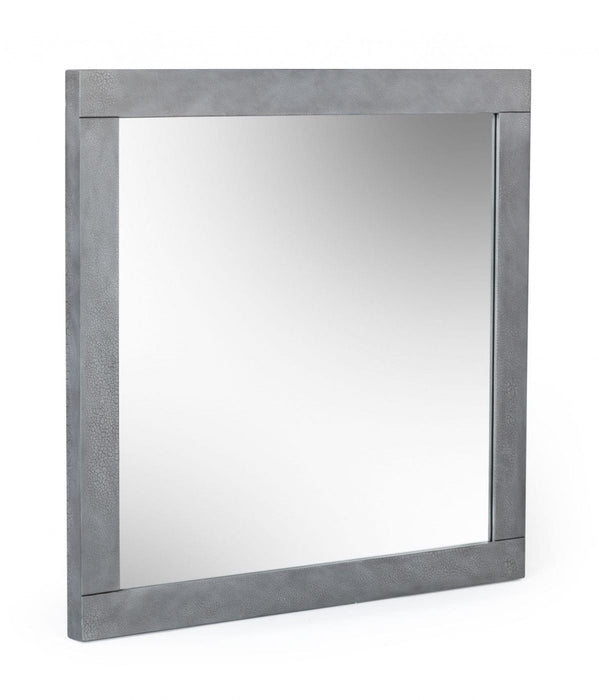 35" Framed Accent Mirror - Gray