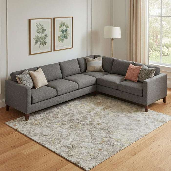 10' X 14' Oriental Washable Area Rug With UV Protection (700193) - Brown / Gold / Orange